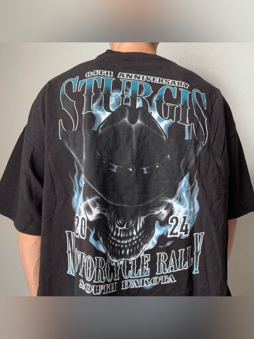 Sturgis Motorcycle Black Hills Rally Graphics Oversized Tee Shirt